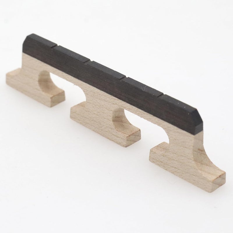CashBeat 4-String Banjo Bridge - Premium Ebony and Maple Bridge for Banjolele, Universal Fit Banjo Parts Replacement, Enhanced Acoustic Resonance, Pack of 1 - Image 4